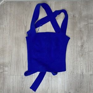 Royal Blue Crop Top with Corset Back